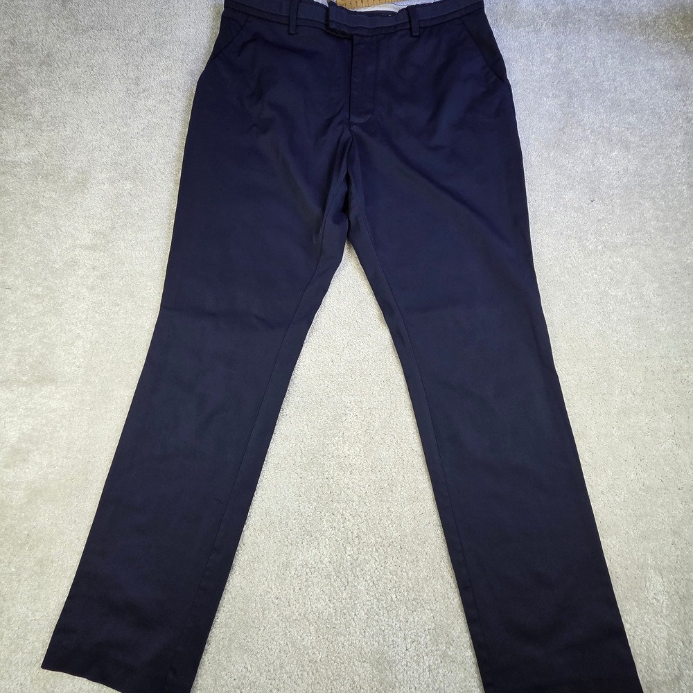 G/FORE Mens Golf Pants 35x31 Navy Blue Stretch Tech Twill Straight Flat Front - Picture 2 of 9
